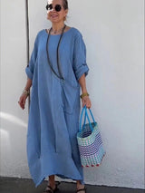 Leonore - Luftiges Oversized Kleid – Blau (Fast ausverkauft)