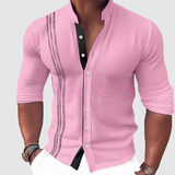 Langarmhemd mit Kragen und Knopfleiste – Rosa