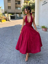 Esmeralda | Elegantes Midikleid – Rot