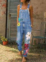 Celestia - Ärmelloser Denim-Jumpsuit – Hellblau