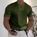 Bjarne | Herren T-Shirt Mit V-Ausschnitt Schlicht Freizeit – Grün