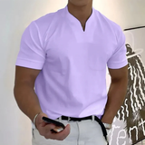Bjarne | Herren T-Shirt Mit V-Ausschnitt Schlicht Freizeit – Helllila