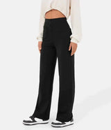 Nina | Elastische Hose mit hoher Taille – Schwarz