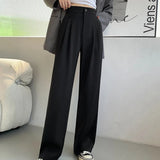 Yvette | Damen Wide Leg Hose Hohe Taille Locker – High Waist Wide Leg Hose 2026 – Schwarz