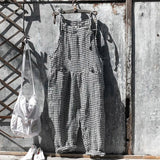 Vintage Gestreift Weiter Overall Für Damen | Ideal für den Sommer – Schwarz