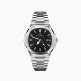 Hugo Albrecht Poedagar 41Mm Edelstahl Armbanduhr Mit Japanischem Quarzwerk & Saphirglas – Schwarz