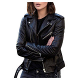 Lässige Bikerjacke für Damen | Mit Reißverschluss – Schwarz