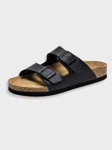 Oslo Arizona Damensandalen – Bequeme Vegan Leder Sandalen – Schwarz