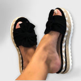 Seina – Bequeme Sandalen mit Schleifendetail – Schwarz