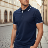 Lennart | Herren Kurzarm Poloshirt Regular Fit – Navy-Weiß