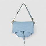 Vintage Damen Schultertasche – Vegan Leder mit Pouch & Canvas Gurt – Blau