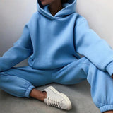 Casual Vintage Oversized Trainings- & Jogginganzug für Damen | Perfekt für lässige Tage – Blau