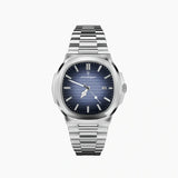 Hugo Albrecht Poedagar 41mm Edelstahl Uhr mit Japanischem Quarzwerk und Saphirglas – Blau