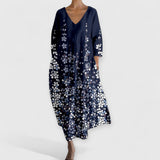 Raine | Kleid Premium Elegant V-Ausschnitt – Dunkelblau