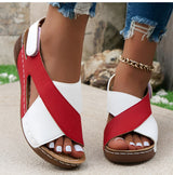 Nia - Orthopädische Damen-Sandalen mit Kreuzriemen und Klettverschluss – Rot