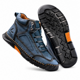 Leon | St. Moritz Leder High-Top Schuhe – Mitternachtsblau