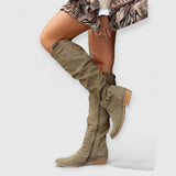 Keira | Elegante Knie-Stiefel – Khaki