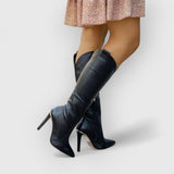 MARTINA | Elegante Stiletto-Boots – Schwarz - Leder