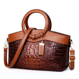 Luxus Ledertasche Damen – Echtleder Schultertasche Crossbody – Kaffee