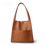 Damenhandtasche aus Veganes Leder – Klassische Schultertasche für Alltag & Büro – Braun