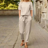 Brooklyn | Frauen Cropped Zweiteiliges Set – Khaki