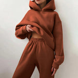 Casual Vintage Oversized Trainings- & Jogginganzug für Damen | Perfekt für lässige Tage – Braun