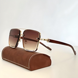 VintEdge – Retro Sonnenbrille in Quadratischer Form – Braun
