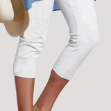 Brunhilde | Damen Capri Leggings 3/4 Länge – Weiß