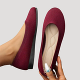 Brunhilde | Damen Gestrickte Slip-On Ballerinas – Rot