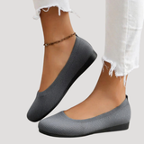 Brunhilde | Damen Gestrickte Slip-On Ballerinas – Grau