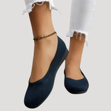 Brunhilde | Damen Gestrickte Slip-On Ballerinas – Blau