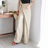 Elegante Hohe Taille Wickelhose Für Damen - Vielseitig Kombinierbar & Hochwertiger Komfort – Beige