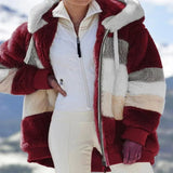 Damen Kapuzenjacke mit Fleecefutter | Reißverschlusstaschen Langarm – Rot