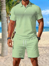 Zackary – Sommer Liches kurzärmliges Zweiteiler Set – Grün