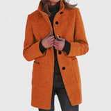 Elena – Klassischer Mantel in Wollmix – Orange