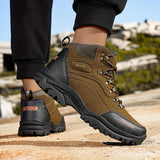 Winterschuhe Herren | Hoher Schnitt Outdoor Stiefel Mit Schnürung – Braun