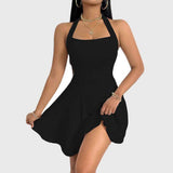 Carla - Kurzes Kleid mit Neckholder – Schwarz