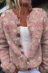 Sanne - Bunter Floral Cardigan – Rosa
