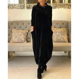 Lei™ - Elegantes Winterkleid mit Taschen – Schwarz