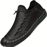 Razam – Lederturnschuh Mit Rutschfester Sohle – Schwarz