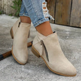 Dani | Trendige Wildlederstiefel mit Absatz – Beige