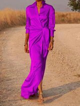 Claret - Langes lässiges Sommerkleid – Violett
