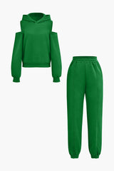 Evangeline | Sportliches Hoodie-Set mit Cut-Outs – Grün