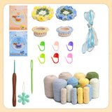 2+2 Gratis | GarnBlüte™ Stressfreier Häkelspaß – 🌼2 Gelb + 2 Blau
