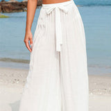 Isla - Strandhose mit hoher Taille – Weiß