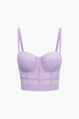 Ida | Figurbetontes Bustier-Top mit Bügel-Cups und transparenter Mesh-Struktur – Lila
