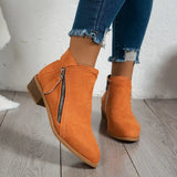 Dani | Trendige Wildlederstiefel mit Absatz – Orange