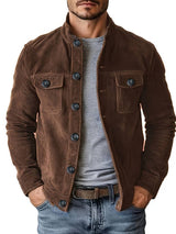 Neeman - Lässige Langarm Jacke Mit Tasche – Kaffee