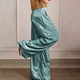 Gala - Weite Hose in Metallic-Gold – Hellblau
