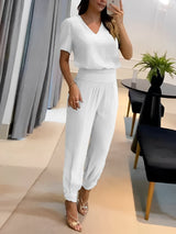 Monna - Lässiges und elegantes Set für Damen – Weiß